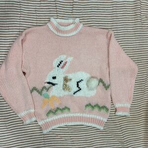 Evian II Rare Vintage Bunny Hand-Knit Sweater